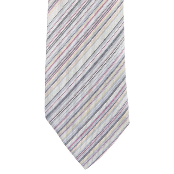 Hermès Multicolor Printed Stripe Silk Tie